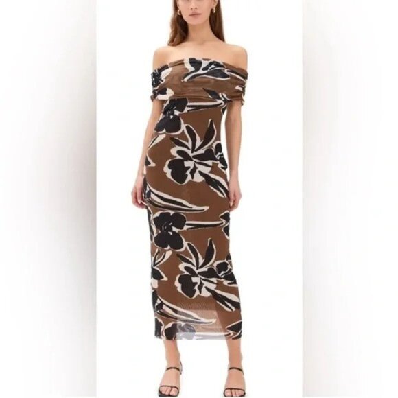 Cleobella Dresses & Skirts - New CLEOBELLA Cordelia in Smoked Clover Off Shoulder Lined Ankle Dress P2953